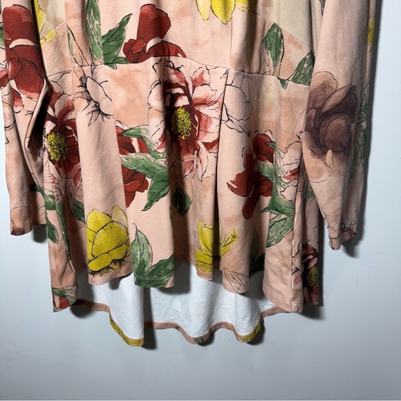 Melissa McCarthy Seven7 Tunic Top Pink Floral Size 0X= Size 10/12 - Picture 5 of 10